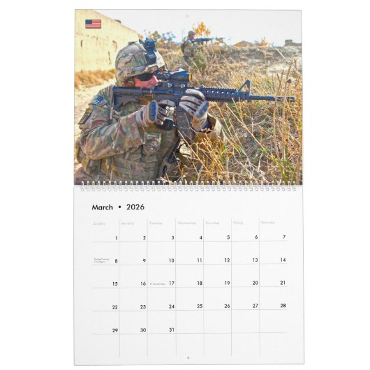 KAMPAT SQUAD - Militärisches Kampfpersonal der USA Kalender (Mär 2026)