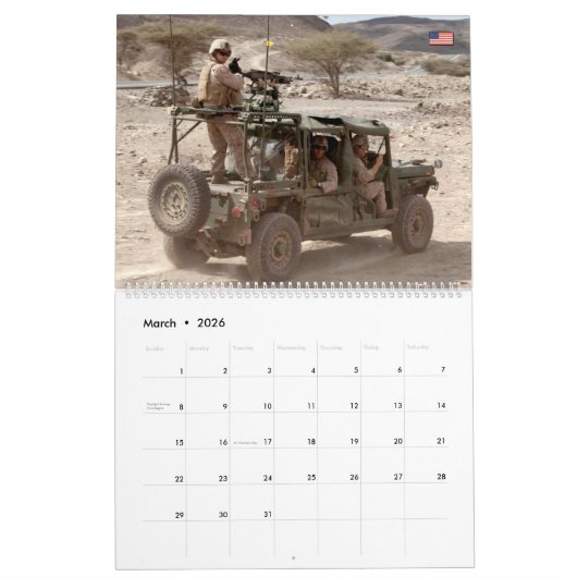 KAMPAT SQUAD - Militärisches Kampfpersonal der USA Kalender (Mär 2026)