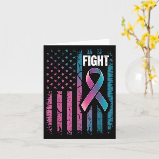 Kampf Amerikanischer Flagge - Bewusstsein für Suiz Karte (Gelbe Blume)