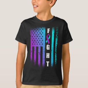 Kampf Amerikanischer Flagge - Bewusstsein für Suiz T-Shirt