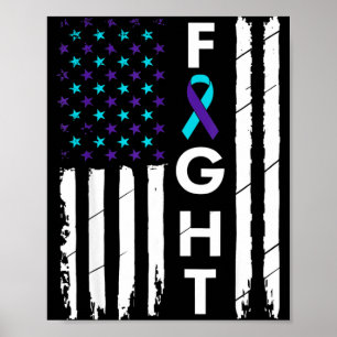 Kampf amerikanisches Flaggenband Präventionsbewuss Poster