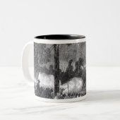 Kampf an Corracks Ford Zweifarbige Tasse (Vorderseite Links)