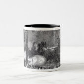 Kampf an Corracks Ford Zweifarbige Tasse (Mittel)