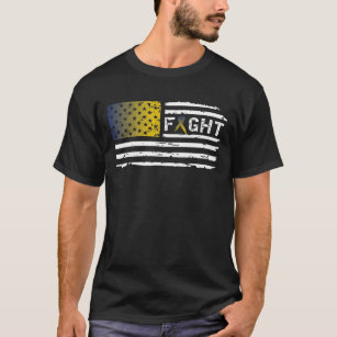 Kampf-Blasen-Krebs-amerikanische Flagge Vintag T-Shirt