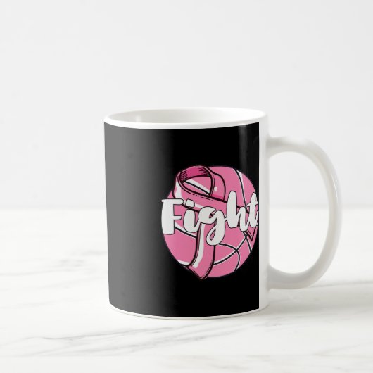 Kampf Brustkrebs Basketball Basketball Ba Kaffeetasse (Rechts)