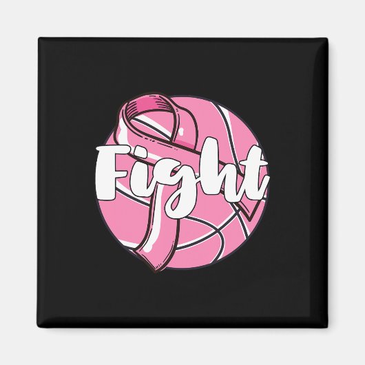 Kampf Brustkrebs Basketball Basketball Ba Magnet (Vorne)
