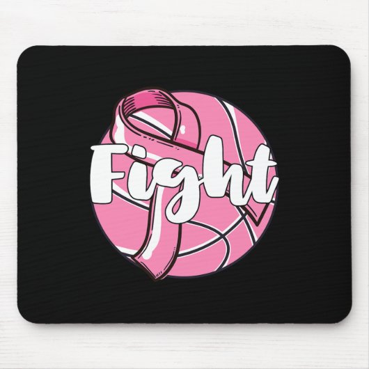 Kampf Brustkrebs Basketball Basketball Ba Mousepad (Vorne)