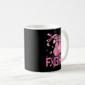 Kampf Brustkrebs Bewusstsein Boxhandschuhe Krieg Kaffeetasse (VorderseiteRechts)