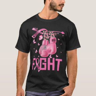 Kampf Brustkrebs Bewusstsein Boxhandschuhe Krieg T-Shirt