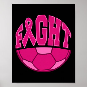 Kampf Brustkrebs Fußball Ball Rosa Schleimhaut Mam Poster
