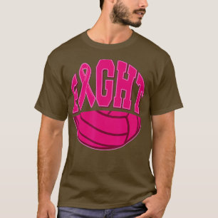 Kampf Brustkrebs Volleyball Mammogram Sport Button T-Shirt