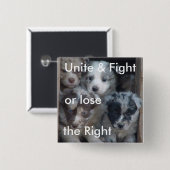 Kampf, damit Recht Hunde anhebt Button (Vorne & Hinten)