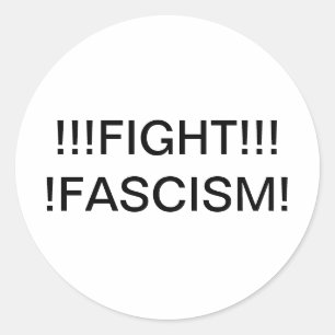 KAMPF DEM FASCISMUS!! Hankamer Artjunkhaus RETTE D Runder Aufkleber