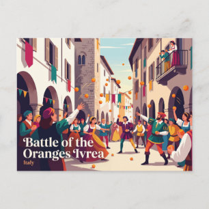 Kampf der Orangen Ivrea Italien Postkarte