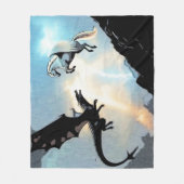 Kampf des Drachen und Pegasus Fleecedecke (Vorderseite)