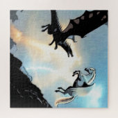 Kampf des Drachen und Pegasus Puzzle (Horizontal)