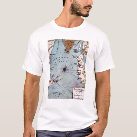 Kampf des Forts Sumter - ziviler Krieg panoramisch T-Shirt (Vorderseite)