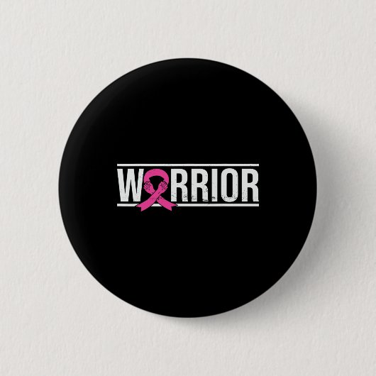 Kampf des Kriegers gegen den rosa Ribbon-Brustkreb Button (Vorderseite)
