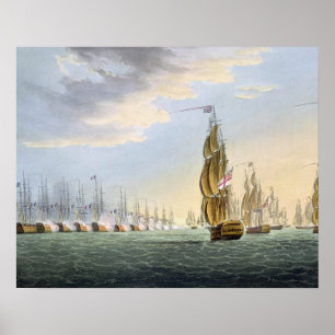 Kampf des Nils am 1. August 1798 graviert durch T Poster