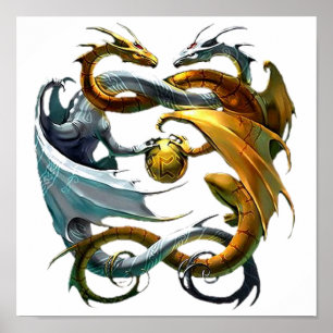 Kampf-Drachen Poster