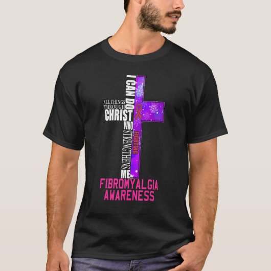 Kampf Fibromyalgie Lila Ribbon-Schmerz T-Shirt (Vorderseite)