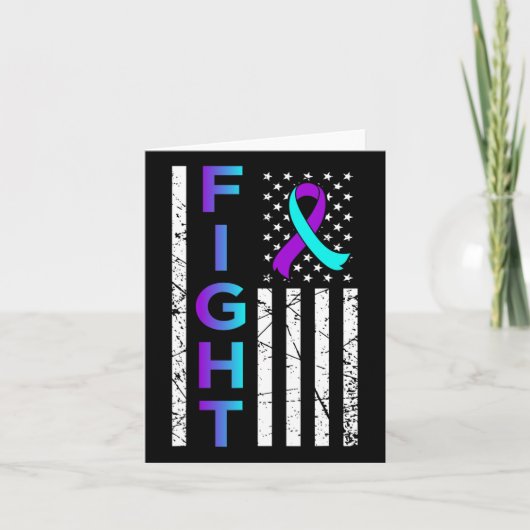 Kampf Flag Flats Fappy Suicide Awareness Support G Karte (Vorderseite)