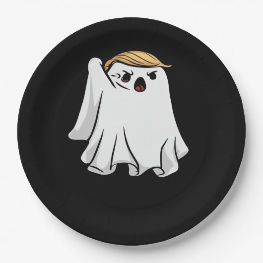 Kampf Funny Halloween Trumpkin Pappteller (Vorderseite)