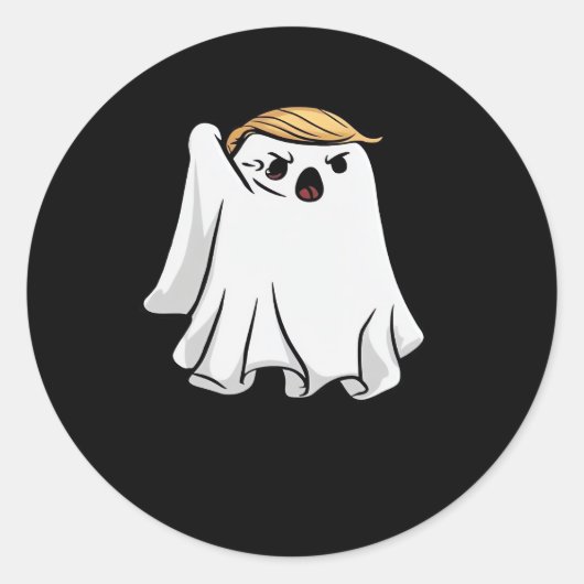 Kampf Funny Halloween Trumpkin Runder Aufkleber (Vorderseite)