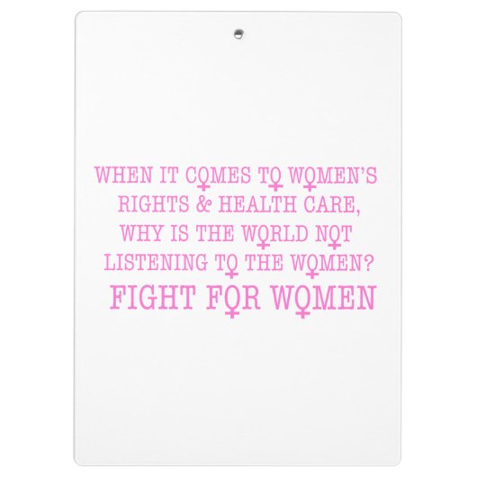 Kampf für Frauen Klemmbrett (Rückseite)