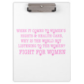Kampf für Frauen Klemmbrett (Vorderseite)