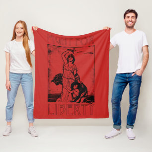 Kampf für Freiheit! Dame Liberty mit Klinge - Fleecedecke