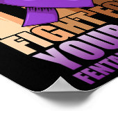 Kampf für Ihre lebenslange Überdosierung Lila Ribb Poster (Ecke)