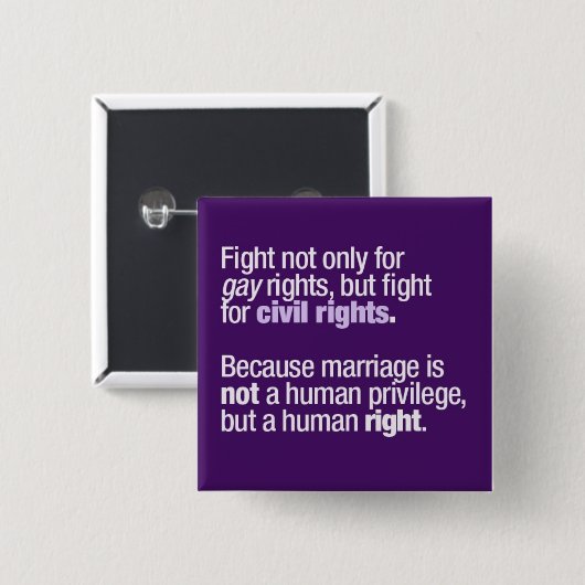 Kampf für Rechte der Homosexuellen Button (Vorne & Hinten)