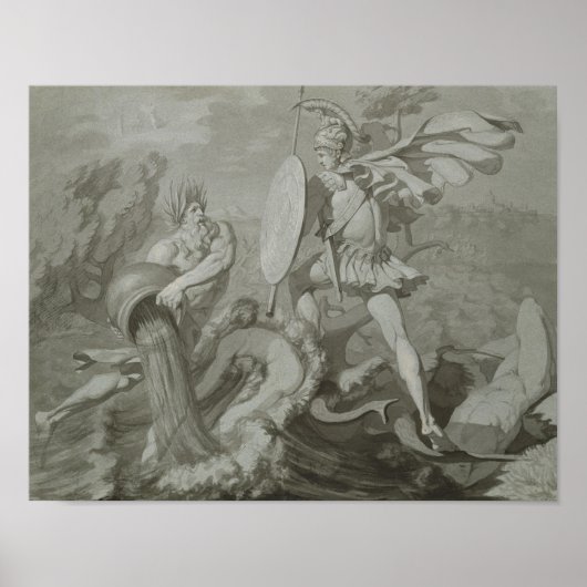 Kampf gegen Achilles mit dem Fluss Scamander Poster (Vorne)
