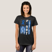 Kampf gegen Ataxie-Bewusstsein Patriotic USA Ameri T-Shirt (Vorne ganz)