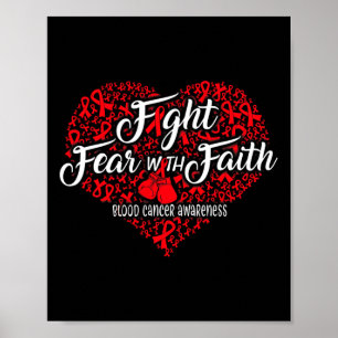 Kampf gegen Blutkrebs-Bewusstsein Herz-T-Shirt Poster
