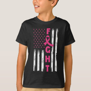 Kampf gegen Brustkrebs Amerikanische Flagge Brustk T-Shirt