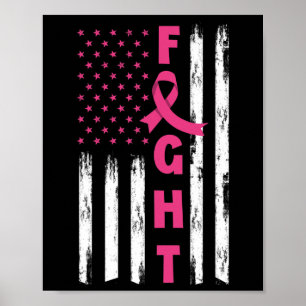 Kampf gegen Brustkrebs Amerikas Flaggenkrebs Poster