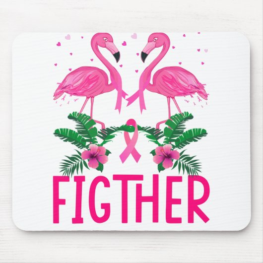 Kampf gegen Brustkrebs Bewusstsein für Flamingo-T  Mousepad (Vorne)