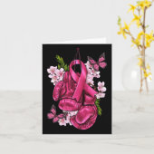 Kampf gegen Brustkrebs Bewusstsein rosa Boxhandsch Karte (Gelbe Blume)