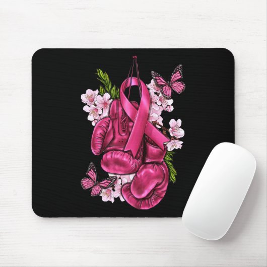 Kampf gegen Brustkrebs Bewusstsein rosa Boxhandsch Mousepad (Mit Mouse)