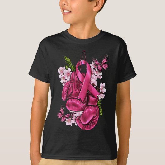 Kampf gegen Brustkrebs Bewusstsein rosa Boxhandsch T-Shirt (Vorderseite)