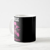 Kampf gegen Brustkrebs Bewusstsein rosa Bronzefußb Kaffeetasse (Vorderseite Links)