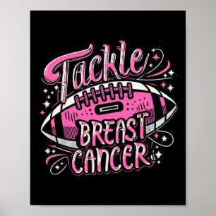 Kampf gegen Brustkrebs Fußball Rosa Band Bewusstse Poster