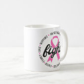 Kampf gegen Brustkrebs Pink Ribbon Bewusstsein Kaffeetasse (VorderseiteRechts)