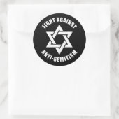 Kampf gegen den antisemitischen jüdischen Stern vo Runder Aufkleber (Tasche)