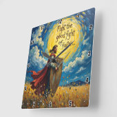 Kampf gegen den guten Glaubenskampf Quadratische Wanduhr (Winkel)