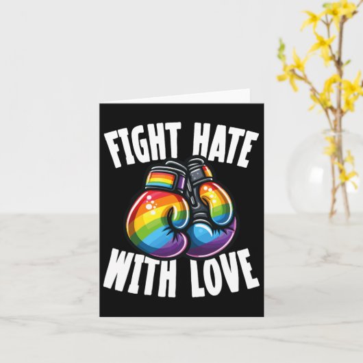 Kampf gegen den Hass mit Liebe-Regenbogen-Boxhands Karte (Gelbe Blume)