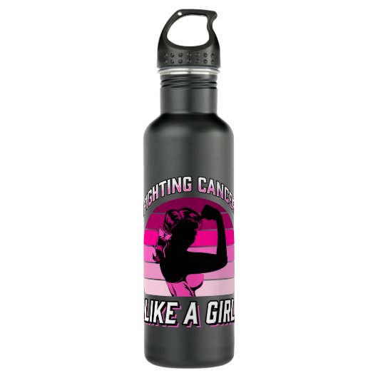 Kampf gegen den Krebs wie ein Brustkrebs-Krieger f Edelstahlflasche (Vorderseite)