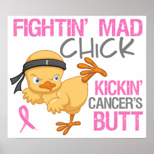 Kampf gegen den männlichen Küken Brustkrebs Poster